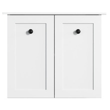 Whitby 600mm Matte White Wall Hung Single Vanity with Ceramic Countertop
